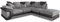 RestNest Spacious Dino Corner Sofa 5 Seater convertible into footstool and L shaped sofa Right Hand Dino Jumbo Cord Sofa Options in 2 colors & 2 Styles (Grey-Black, Right Corner)