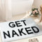 Get Naked Badematte, weiß, Badezimmerteppich, 50,8 x 81,3 cm, rutschfeste Badematten für Badezimmer, Badewanne, Dusche, Bodenmatte, schwarz-weißer Teppich für lustige Badezimmer-Dekoration, saugfähige