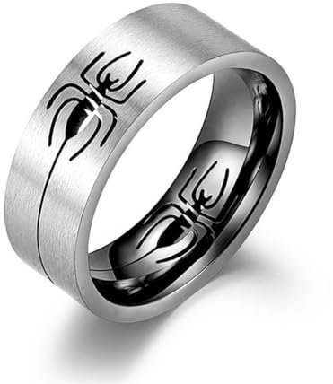 Hokech Mode Einfacher Edelstahl Spinnenring für Frauen Männer Silber Farbe Fingerringe Feiner Schmuck Zubehör Geschenk