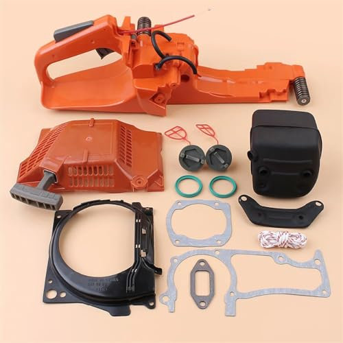 LAVAS Kit de tapa de junta de silenciador de arranque de retroceso con mango trasero de tanque de combustible apto for motosierras Husqvarna 362 365 371 372 piezas de repuesto de sierras de cadena