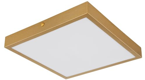 Globo Deckenleuchte Deckenlampe Wohnzimmerlampe Schlafzimmerleuchte Esszimmerleuchte Flurlampe, Metall messing, 1x LED 15W 1200Lm 3000K warmweiß, L 25 cm