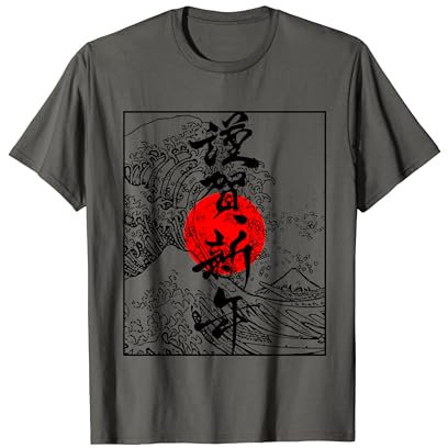 Japanese Kanji Wave Japanese Flag T-Shirt