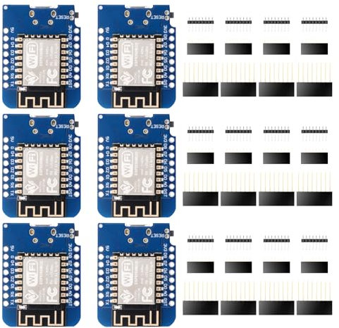 Heemol 6 Stück ESP8266 Micro USB Entwicklungsboard ESP8266 Mini ESP8266 NodeMCU mit ESP8266-12F WLAN-Modul CH340G