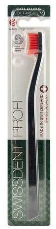 SWISSDENT Profi Colours Zahnb.soft-med.schwarz/rot 1 St