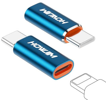 HOWJIM 8-Pin auf USB C Adapter 2 Stück,PD Schnellladen für Phone 15/16/17
