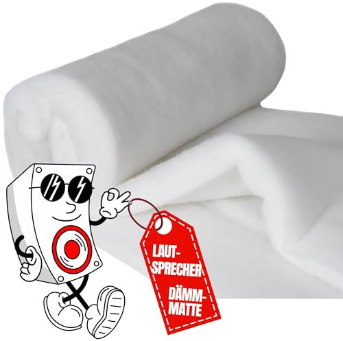 Lautsprecher Dämmung 500x160cm (5cm dick) 500g/m² Dämmwatte Akustik Vlies Dämmmatte Sound Absorber Dämmwolle Akustikvlies Schallabsorber