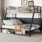 Letto a castello matrimoniale XL per adulti, resistente, letto a castello per adulti, letto a castello in metallo XL sopra la regina con 2 scale, letto a castello matrimoniale, silenzioso, nero