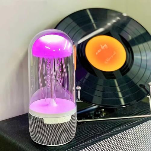 Lámpara de estado de ánimo de medusas con altavoz Bluetooth, lámpara LED de 7 colores que cambian de color, luz nocturna flotante de medusas para el hogar, oficina, dormir, relajarse, regalos para