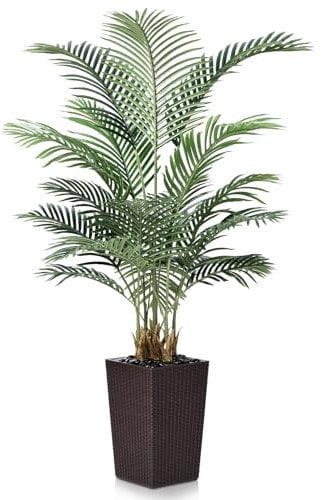 VeriNatural 150cm Artificial Areca Palm Tree - UV-Resistant Fake Faux Trees - Large Artificial Plants with Brown Cone Pot & River Stones,for Indoor Outdoor Decor Living RoomOffice Balcony, VN130