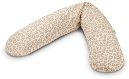 Theraline Das Original Schwangerschaftskissen & Stillkissen 190cm – Seitenschläferkissen Stillkissen Perlen – inkl Stillkissenbezug (Bamboo Collection, Leo)