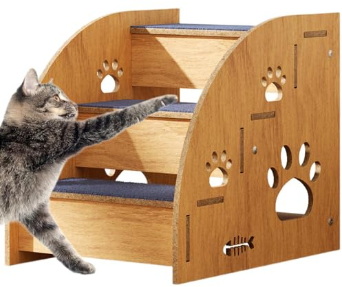 Bed Dog Stairs - Non Slide Stairs, Wooden Dog Lamp for High Rise | Safe Climbing Step for Small, Medium Dogs, Large Dogs and Cats, Stable Pet Ladder for Sofa, Sofa, Indoor Use