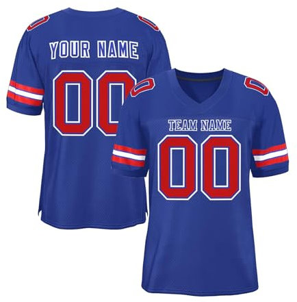Personalisiertes American Football Trikot,Individuell Bedruckt Namen Nummer & Logo,Football Kostüm Für Erwachsene Und Kinder Unisex Sportliche Kleidung Football Trikot Football Trikot(3-3)