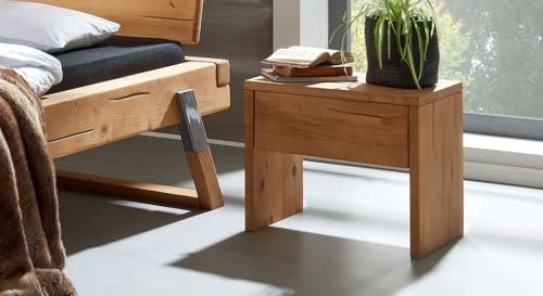 Main Möbel Nachttisch 50x45cm Marvin & Melissa Massivholz Fichte massiv Honig gebeizt geölt