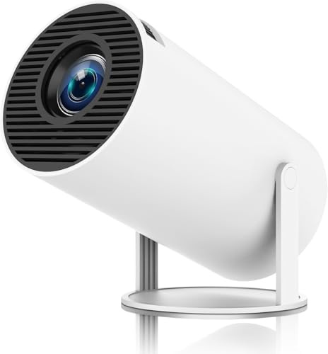 Mini proiettore, proiettore con WiFi 6 e Bluetooth, proiettore portatile con supporto 4K 1080P, proiettore intelligente girevole a 180° 160ANSI, Keystone automatico con video proiettore Android 11