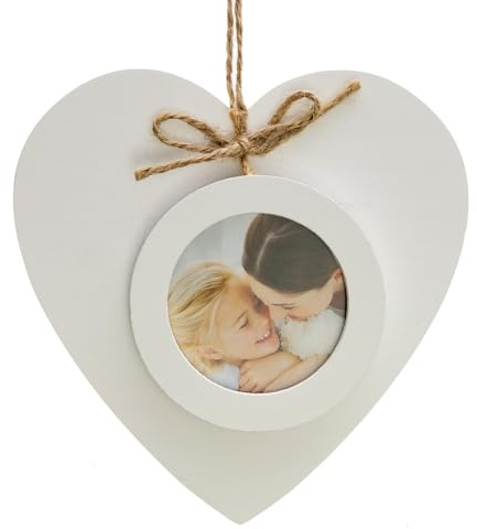 Grafelstein 6tlg. Hängebilderrahmen LOVELY weiß Holz in Herzform Gastgeschenk - WEISS/WEISS