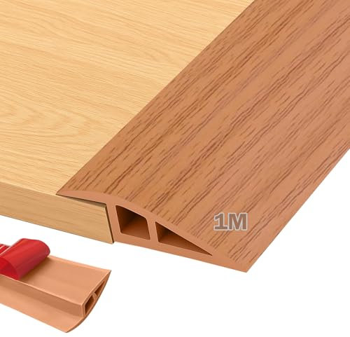 Übergangsprofil Selbstklebend 1M x 5CM, PVC Übergangsleiste Boden, Schwellenrampe Übergangsschiene Selbstklebend, Boden&Teppich Laminat Übergangsleiste für Parkettböden, Schwellen (Gelbe Eiche)