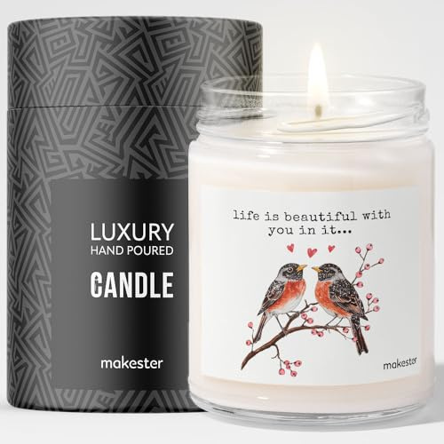 Robin Gifts - Luxury Soy Wax Candle - Vanilla, Jasmine, Sugared Almond - Makester