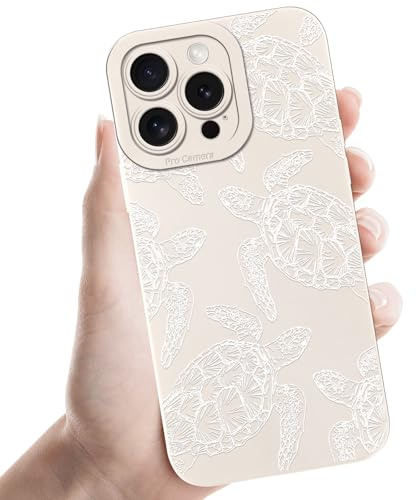 Kueqeay Handyhülle für iPhone 13 hülle 6,1'', Aesthetic Schildkröte Muster Design Cute Weiß Weiche Silikon Stoßfest Kameraschutz Schutzhülle Bumper Ultra Dünn Mädchen Frau Case, 02