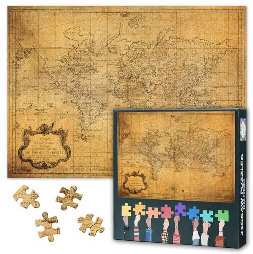 Puzzles for Adults 1000 Pieces, World Maps 1778 Jigsaw Puzzles, Adult Puzzle for Adults, Educational Fun Games or Toys for Elders Friends 20X27 INCH