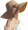 Lanzom Strohhut für Damen, große Schleife, faltbar, schlappig, aufrollbar, Strandkappe, Sonnenhut, 14 cm, LSF 50+, Khaki, Einheitsgröße