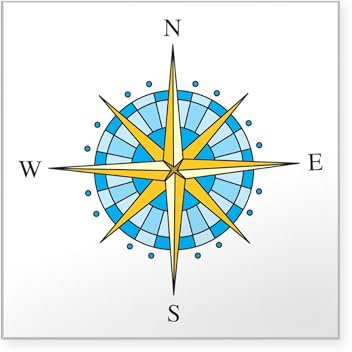 CafePress Compass Rose Sticker Square Bumper Sticker Car Decal