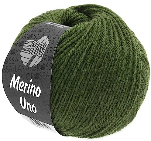 LANA GROSSA Merino Uno | Klassische Merinowolle mit Superwash-Ausrüstung | Handstrickgarn aus 100% Schurwolle (Merino) | 50g Wolle zum Stricken & Häkeln | 125m Garn FB20