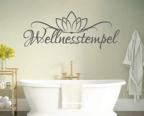 tjapalo® s-pkm398 Wandtattoo Badezimmer Sprüche Wellnesstempel (B95 x H38 cm)
