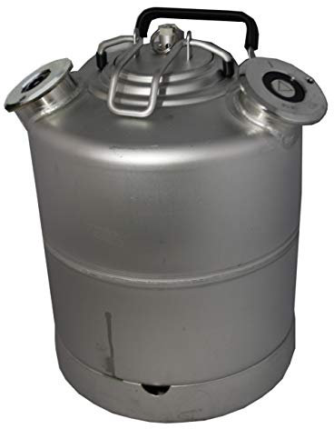Gastrobedarf Westerbarkey Reinigungsbehälter aus Edelstahl 10l mit 2 x Flachfitting (A) z.B. für Bit, Krombacher