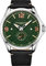 Stuhrling Original Aviator Herrenuhr - Strukturierte analoge Zifferblattuhr in Schwarz, Zifferblatt in Sekundenschnelle, lässiges genähtes Lederband, 3934 Mens Watches Collection (Grün)