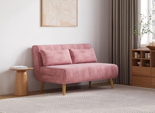 DecoInParis Banquette Convertible 2 Places en Velours Tonka