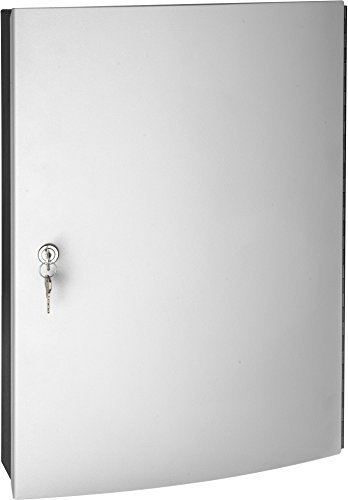 Schlüsselkasten 120 Haken inkl. schwarzer Schlüsselanhänger, abschließbar | Großer Schlüsselschrank aus Metall, pulverbeschichtet, 180° Türöffnung, höhenverstellbaren Leisten und Montagematerial