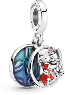 PANDORA Disney Lilo & Stitch Familie Charm-Anhänger aus Sterling Silber, 799383C01