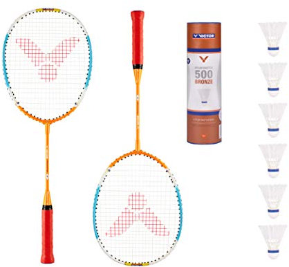 VICTOR Training Set mit Balldose, 2 Schläger (ca. 58 cm) + eine 6er Balldose