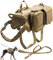 DHGTEP Military Dog Harness and Lead Set, Tactical Dog Vest Adjustable Harness with Kettle Set of Small Things Bags and Pockets for Outdoor Training Working (Color : Beige, Size : XL)