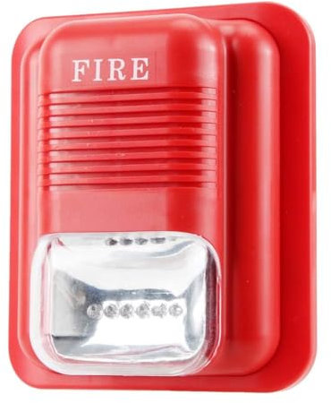 134x115x48mm/5.3x4.5x1.9po Système D'alerte Incendie, Alarme de Protection Incendie Sonore et Lumineuse DC12V/24V Système D'alerte de Sécurité D'alarme Incendie Sortie de Secours de Porte