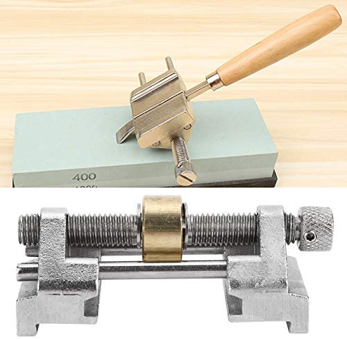 Guida per Affilatura in Acciaio Inossidabile con Rullo in Ottone per Scalpello da Legno, Pialla, Lama, Bulino, Tagliente per Intaglio, Ferro da Pialla, Affilatura del Bordo dello Scalpello Piatto
