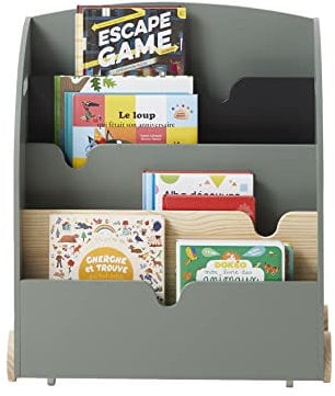VERTBAUDET Kinderzimmer Bücherregal mit Rollen „School“ grün