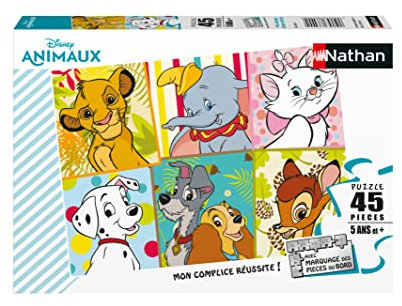 Puzzles Nathan - Puzzle 45 Lieblingsteile/Disney Animals Classic, Kinder, 4005556861781