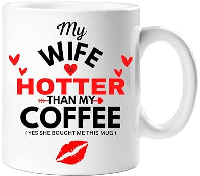 Star Online Gift for Husband My Wife is Hotter Than My Coffee Mug I Love You Gifts for Valentines Anniversary Romantic Mug
