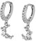 Creolen Silber, Ohrschmuck Damen Sterling Silber Ohrschmuck Baumeln Sie Wassertropfen-Mond-Zirkonia