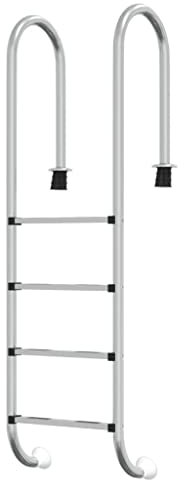 vidaXL Escalera para piscina enterrada con 4 peldaños antideslizantes para interiores y exteriores, 54 x 38 x 184,5 cm, acero inoxidable 304