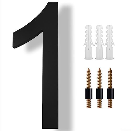 Hausnummernschild, schwebende Hausnummern, 20,3 cm, modern, schwimmend, groß, Metall, schwarz, Schatten, Adresse, Garagentor, Straßenzahlen - 1