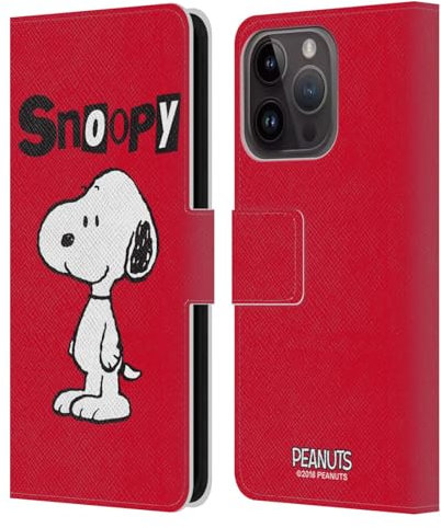 Head Case Designs Offizielle Peanuts Snoopy Persöhnlichkeiten Leder-Wallet-Hülle Kompatibel mit Apple iPhone 15 Pro