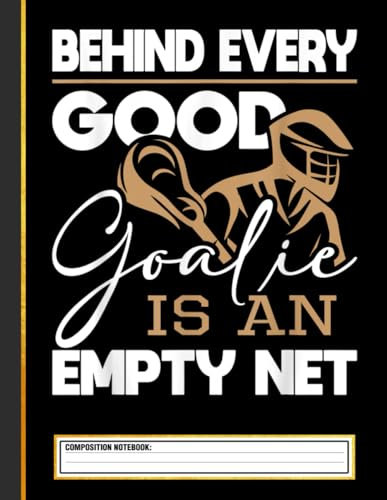 Behind Every Good Goalie - Funny Lacrosse Player Composition Notebook