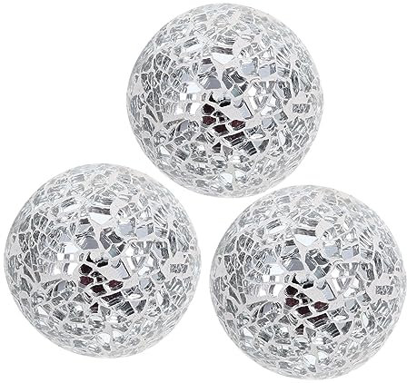 VINTORKY 3st Weihnachtskugeln Keramikkugeln Mosaikkugeln Für Schalen Farbige Weihnachtskugel Mini-Weihnachtskugel-Ornamente Urlaub Baumschmuck Discokugel Abschlussball Schaum Goldener Ball