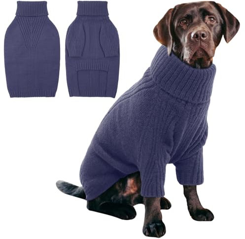 IECOii Hundepullover,Sweater für Hunde,Hundepullover für Kleine Mittelgroße große Hunde,Warmer Rollkragen Hunde Pullover,Winter Hundebekleidung for Katzen,Chihuahua,Französische Bulldogge,Labrador