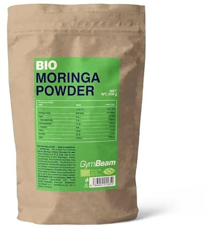 GymBeam Bio-Moringa-Pulver - Made in Germany - reich an Proteinen & Ballaststoffen, unterstützt Blutdruck, mit Antioxidantien gegen oxidativen Stress (200 g)
