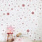 BRISKORE 140 Stück Wandaufkleber für Kinderzimmer Babyzimmer, Dots zum Kleben Wandaufkleber Wanddeko, Rosa Pastell Wandaufkleber, Wandsticker für Kinder Wandaufkleber Mädchen Jungen