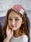 IYOU Girls Princess Headband Pink Flower Hair Bands Pearls Birthday Wedding Communion Hair Accessories for Kids