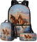 Xoenoiee Schulrucksack-Set, 43,2 cm, 3-teiliges Set für Jungen und Mädchen, mit Lunchtasche und Federmäppchen, große Schultasche für Teenager, Studenten, Laufpferd Meer